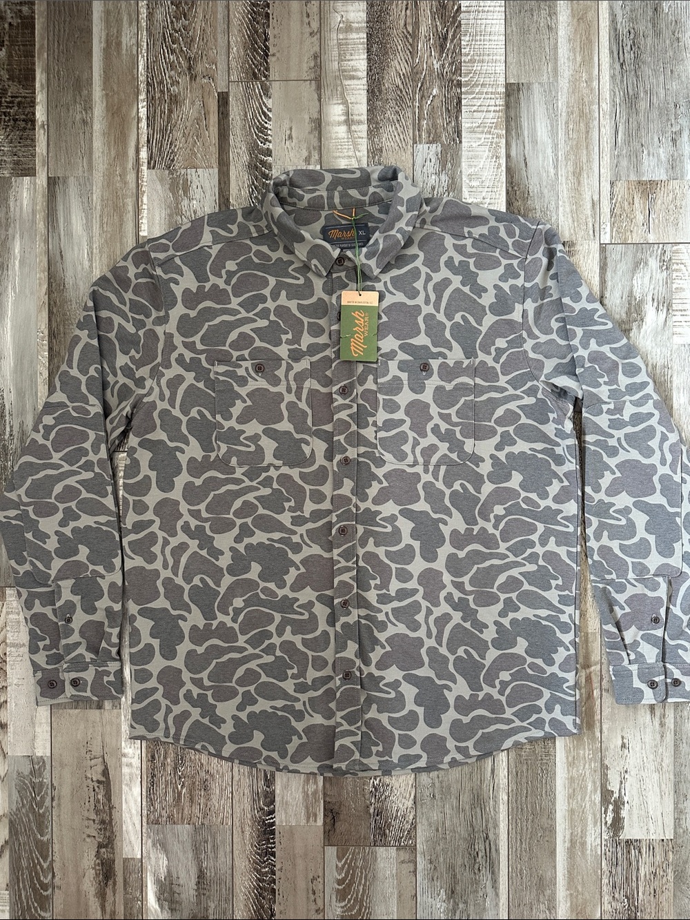 Marsh Wear Men's Fireside Overshirt. Camouflage Button-Down Shirt-NWT!